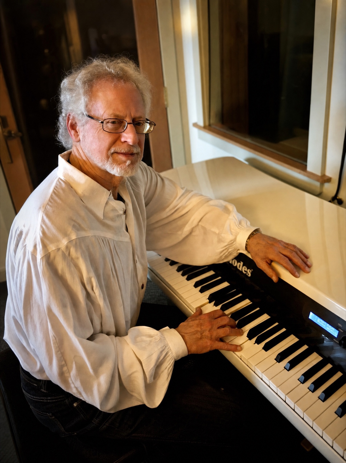 Steven Halpern at his Fender Rhodes electric piano
