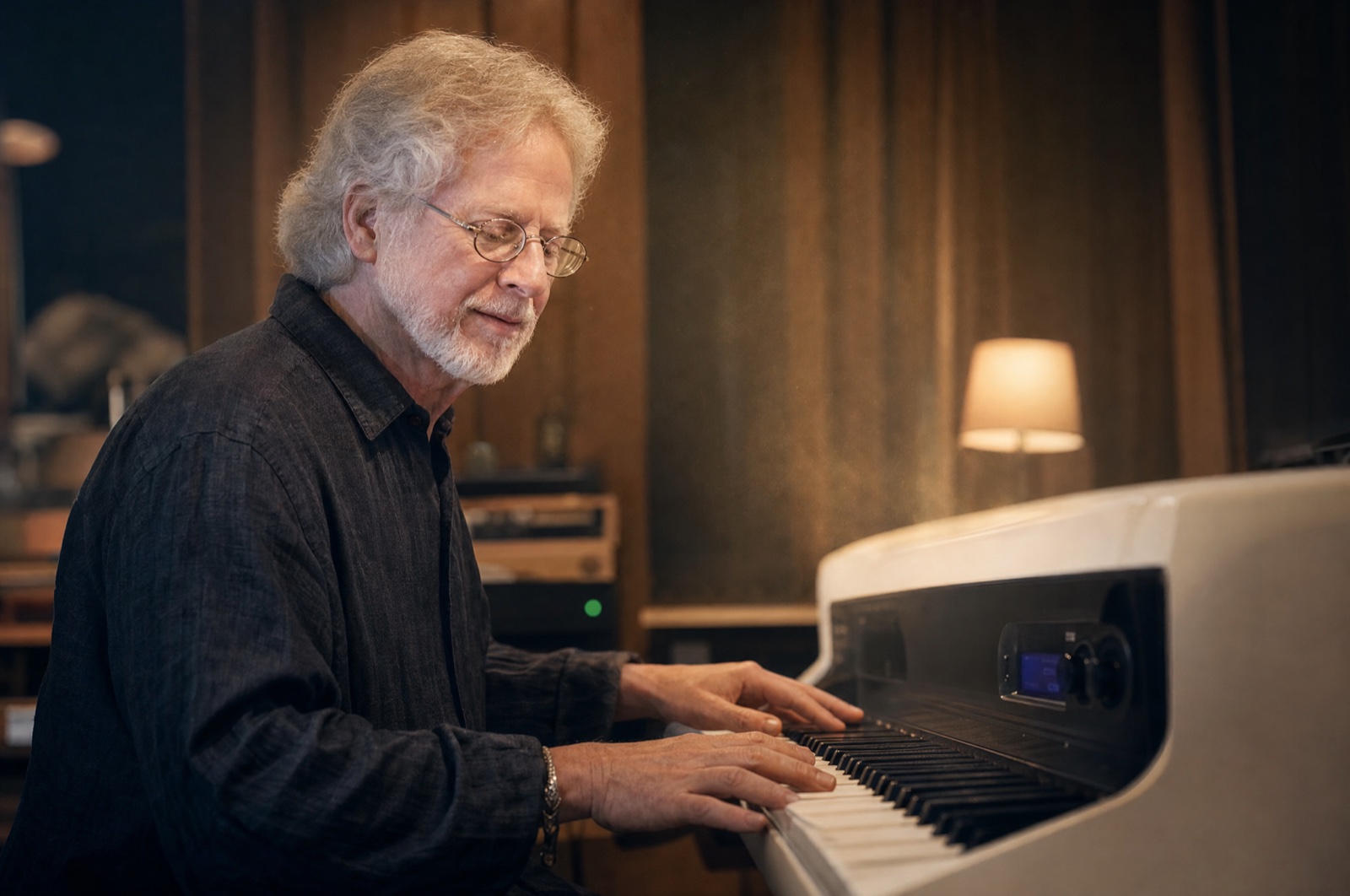 Steven Halpern composing at his Rhodes